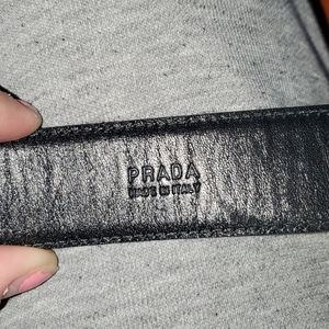Prada Mens Leather Buckle Belt